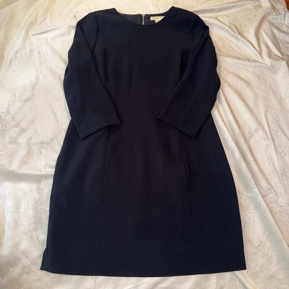 Michael Kors Women's Black Shift Dress with Back Zip Closure, Size 10